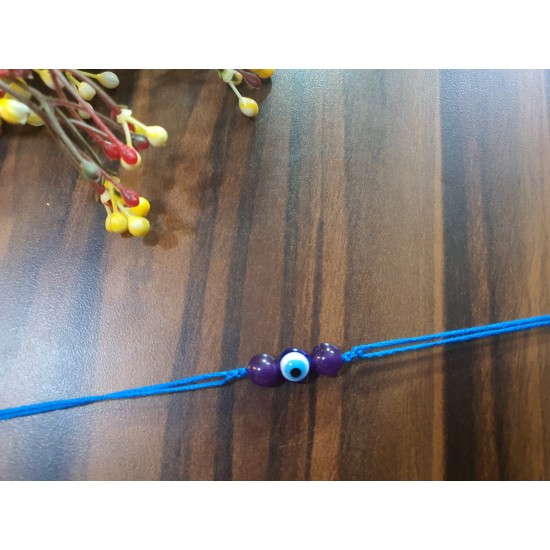 Amethyst Crystal Rakhi with Pearl