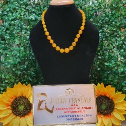 Citrine CRYSTAL Beads Necklace 