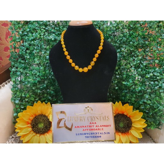 Citrine CRYSTAL Beads Necklace 