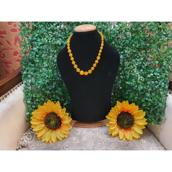 Citrine CRYSTAL Beads Necklace 