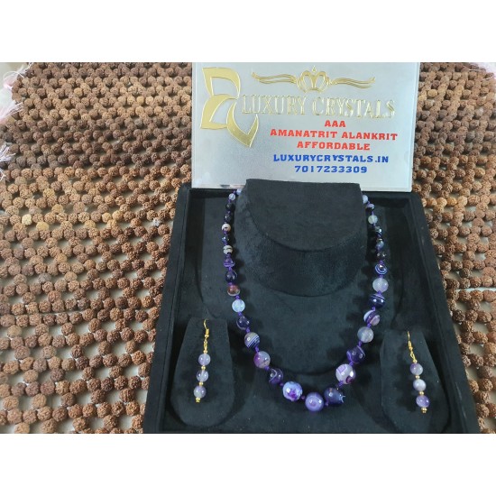 Amethyst Necklace with Earrings