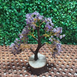 AMETHYST Tree Amethyst CRYSTAL Chips Tree With Wooden Base