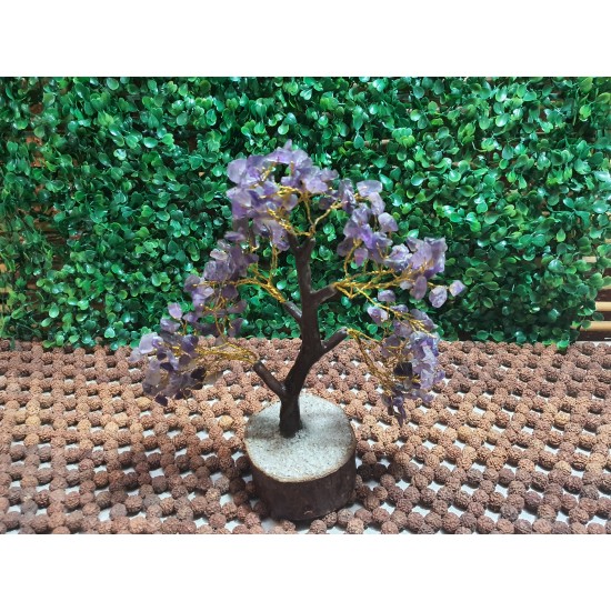 AMETHYST Tree Amethyst CRYSTAL Chips Tree With Wooden Base
