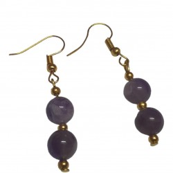 Amethyst CRYSTAL Beads Earrings