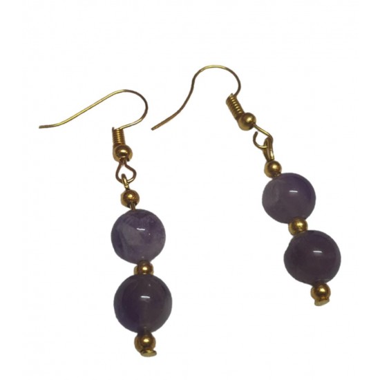 Amethyst CRYSTAL Beads Earrings