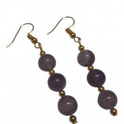 Amethyst CRYSTAL Beads Earrings