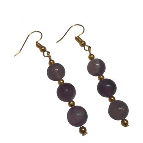 Amethyst CRYSTAL Beads Earrings