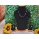 Amethyst CRYSTAL Beads Necklace with Earrings