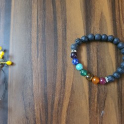 Lave with Seven Chakra CRYSTAL Bracelet