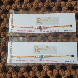 SUNSTONE CRYSTAL RAKHI WITH PEARL  and TURQUOISE CRYSTAL RAKHI WITH PEARL