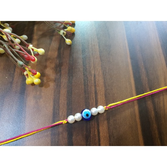Pearl Rakhi with Evil Eye