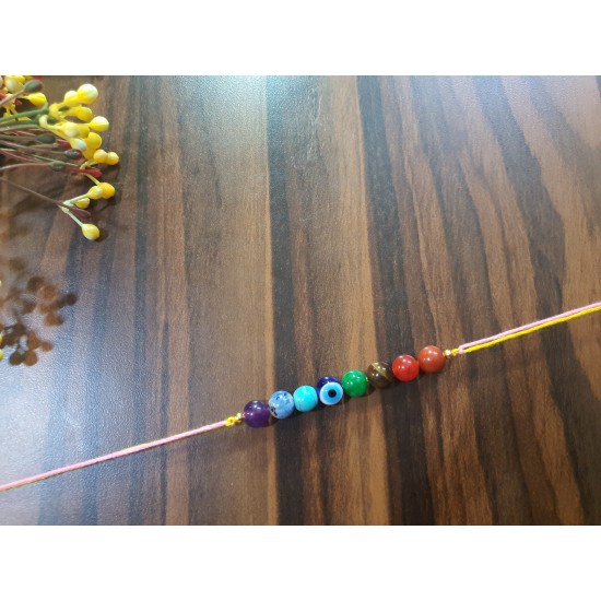 7 Chakra CRYSTAL Rakhi With Evil Eye