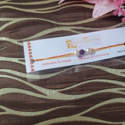 Pearl Rakhi With Amethyst