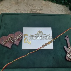 CRYSTAL Rakhi With Clear CRYSTAL Quartz beads in Thread