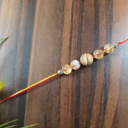 CRYSTAL Rakhi With Clear CRYSTAL Quartz beads in Thread