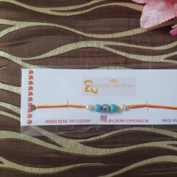 Turquoise CRYSTAL Rakhi With Sodalite CRYSTAL