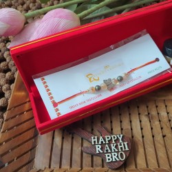 GIFT COMBO OFFER  Citrine and Pyrite CRYSTAL Rakhi and Saffron wax perfume