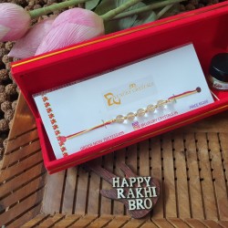 GIFT Combo Offer CRYSTAL Quartz Rakhi and black oudh Wax Perfume