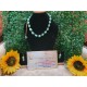 Green Aventurine with Green Jade Crystal Beads Necklace with Earrings