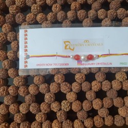Red Agate CRYSTAL Rakhi with  Pearl