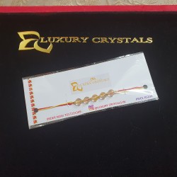 CRYSTAL Rakhi With Clear CRYSTAL Quartz beads in Thread
