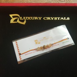 CRYSTAL Rakhi With Citrine and Picture Jasper beads in thread