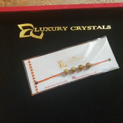 CRYSTAL Rakhi With Picture Jasper Crystal Beads with Silver Beads in Thread