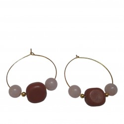 Rose Quartz with Red Jasper Beads Earrings