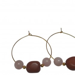Rose Quartz with Red Jasper Earrings