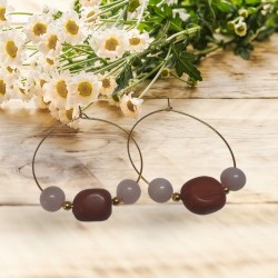 Rose Quartz with Red Jasper Earrings
