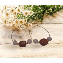 Rose Quartz with Red Jasper Earrings