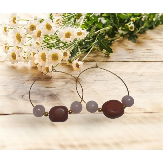 Rose Quartz with Red Jasper Earrings