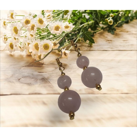 Rose Quartz CRYSTAL Beads Earrings