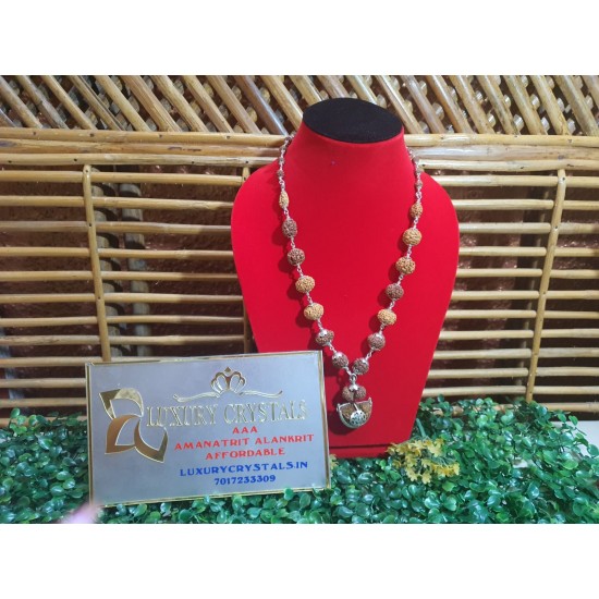 1 to 14 Mukhi Siddha Rudraksha Mala with Gauri-Shankar and Ganesh Rudraksha
