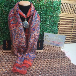 Silk Scarf with Agate Pendant 