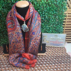 Silk Scarf with Agate Pendant