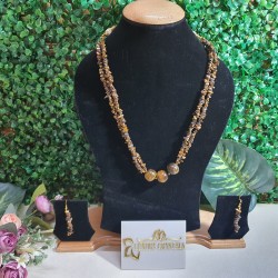 Tiger Eye CRYSTAL Necklace with Earrings