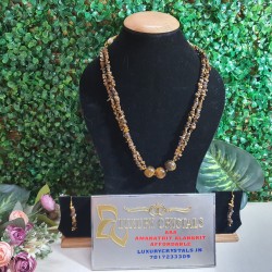 Tiger Eye CRYSTAL Necklace with Earrings