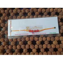 Red Agate CRYSTAL Rakhi with Pearl