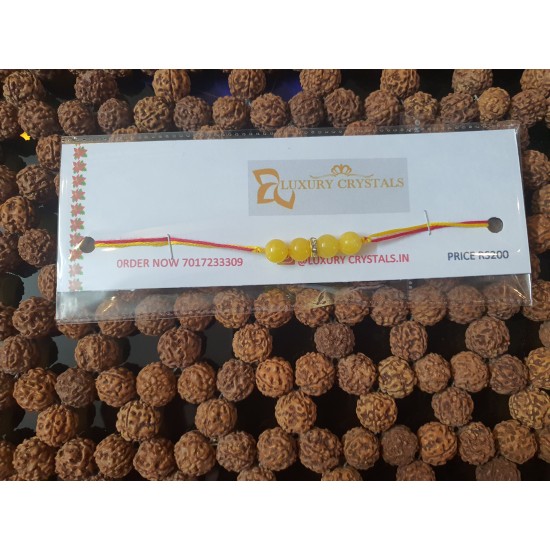  Yellow Agate CRYSTAL Rakhi 