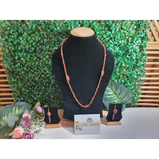 Sunstone CRYSTAL Necklace with Earrings