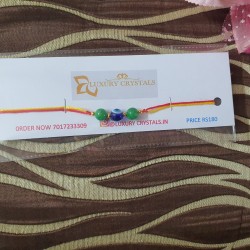  Green Jade CRYSTAL Rakhi With Evil Eye