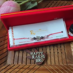 GIFT COMBO OFFER  Rose quartz and Garnet crystal rakhi and Rose Wax Perfume