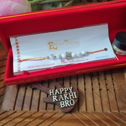 GIFT COMBO OFFER Howlite CRYSTAL Rakhi and black oud wax perfume
