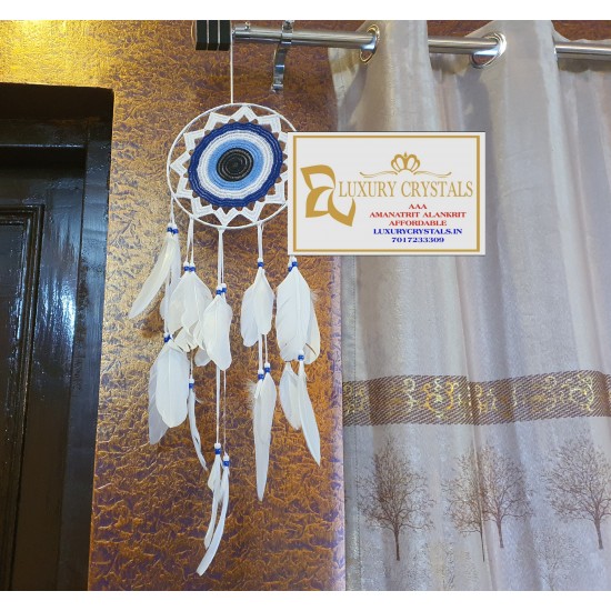 Dream Catcher white with Evil Eye Face