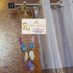 CRYSTAL Agate Windchimes with 7 chakra CRYSTAL Chips Ring