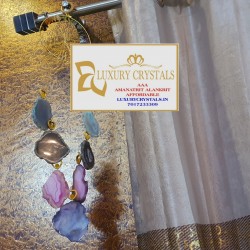 CRYSTAL Agate Windchimes with 7 chakra CRYSTAL Chips Ring