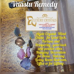 CRYSTAL Agate Windchimes with 7 chakra CRYSTAL Chips Ring