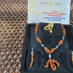 Black Pearl Necklace with white Pearl  