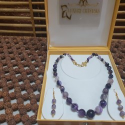 Black Pearl Necklace with white Pearl  